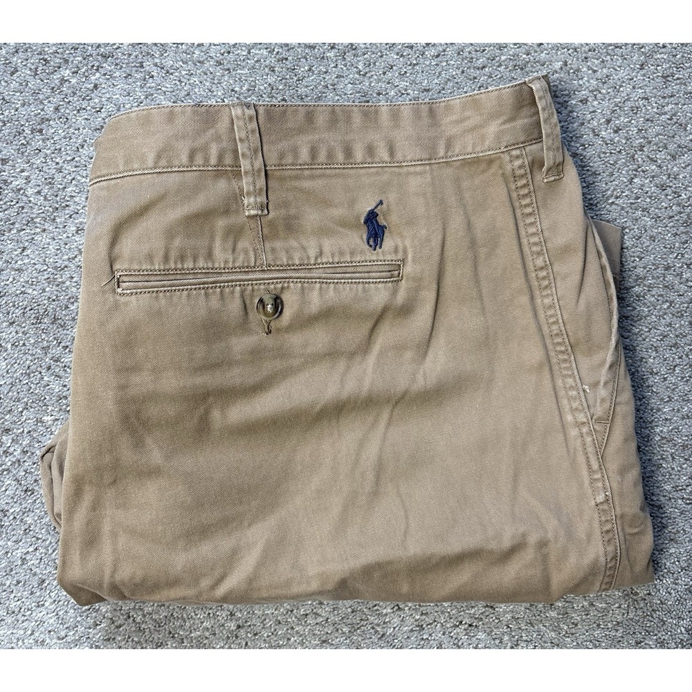 Polo Ralph Lauren Mens Size 42‎ Chino Shorts Relaxed Fit Tan Beige Pockets Pony